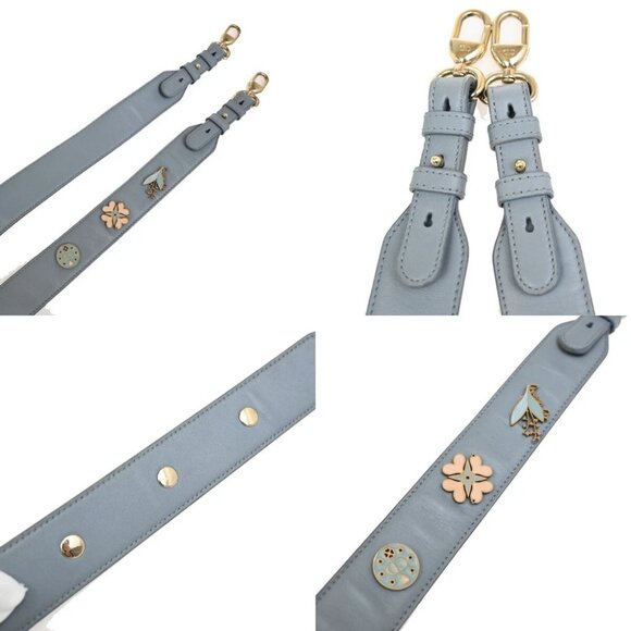 CHRISTIAN DIOR Logo Lady Cannage 2Way Shoulder Hand Bag Leather Blue - Picture 14 of 14